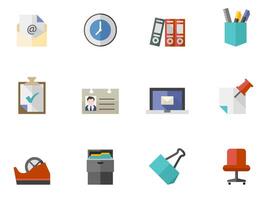 Office icon in flat color illustration vector