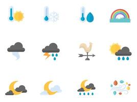 More weather icon in flat color illustration vector