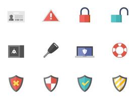 Security icon in flat color illustration vector