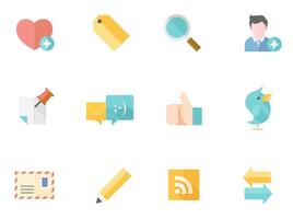 Social network icon in flat color illustration vector