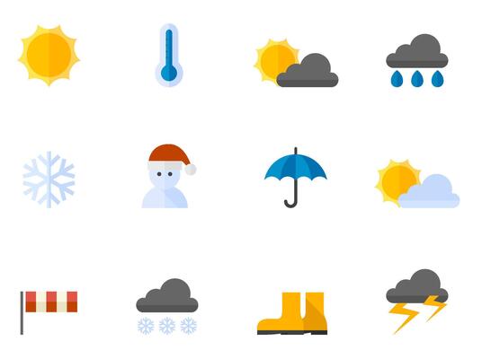 Weather icon in flat color illustration
