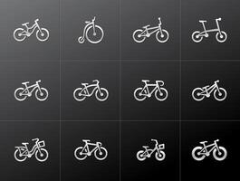 Bicycle type icons in metallic style illustration vector