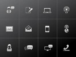 Communication icon in metallic style illustrations vector