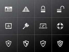 Security icon in metallic style illustration vector