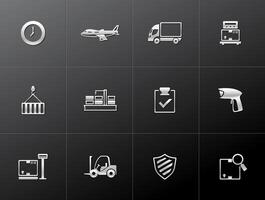 Logistic icon in metallic style illustration vector
