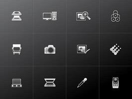 Printing and graphic design icon in metallic style illustration vector