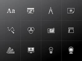 Printing and design icon in metallic style illustration vector