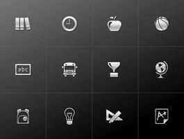 School icon in metallic style illustration vector