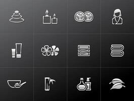 Spa related icon in metallic style illustration vector