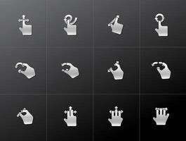 Trackpad gesture icon in metallic style illustration vector
