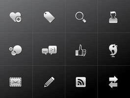 Social network icon in metallic style illustration vector