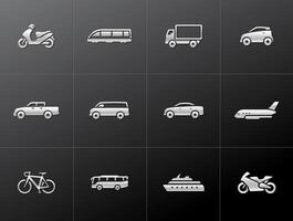 Transportation icon in metallic style illustration vector