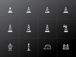 Traffic warning sign icon in metallic style illustration vector