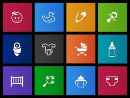 Babies icons in Metro UI illustration vector
