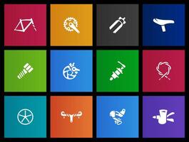 Bicycle part icons in Metro UI illustration vector