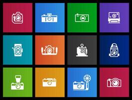 Camera icons in Metro UI illustration vector