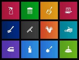 Cleaning tool icon in Metro UI illustration vector