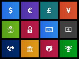 Finance icon in Metro UI illustrations vector