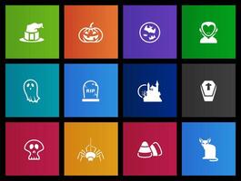 Halloween icon in Metro UI illustration vector