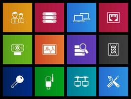 Computer network icon in Metro UI illustration vector