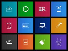 Office icon in Metro UI illustration vector