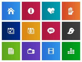 Personal website and portfolio icons in Metro UI illustration vector