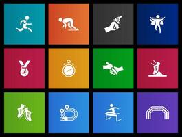 Run icon in Metro UI illustration vector