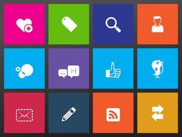 Social network icon in Metro UI illustration vector