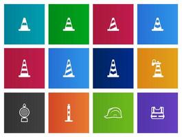 Traffic warning sign icon in Metro UI illustration vector