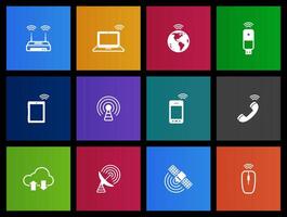 Wireless technology icon in Metro UI illustration vector