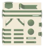 Web page elements in retro green illustration vector