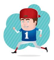 A confident professional baseball player running illustration vector