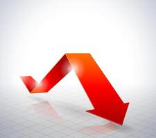 Red arrow graph illustration vector