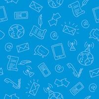 Seamless pattern of hand drawn communication symbols illustration vector