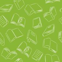 Seamless pattern of hand drawn books and papers illustration vector