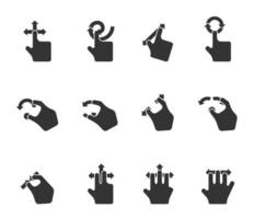A set of hand using laptop trackpad illustrations vector