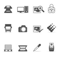 Printing and graphic design icon set illustrations vector
