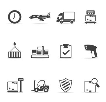 logístico icono conjunto soltero color ilustración vector