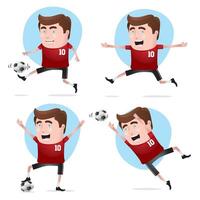 professional soccer player exercising vector