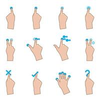A set of hand on a touch pad illustration vector