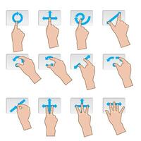 A set of hand using laptop trackpad illustration vector