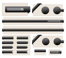 Black web page elements illustration vector