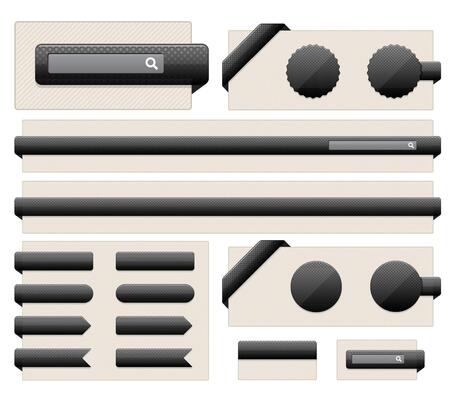 Black web page elements illustration