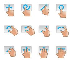 A set of hand icons on a trackpad illustration vector
