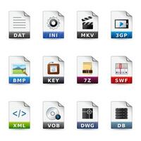 set of file formats icon set illustration vector