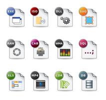 File formats icon set color illustration vector
