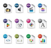 color icons of file formats vector