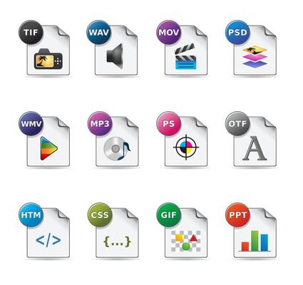 color icons of file formats