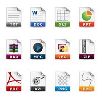 File type icon set illustration vector