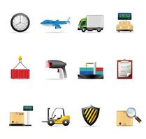 Logistic icon set illustrations vector